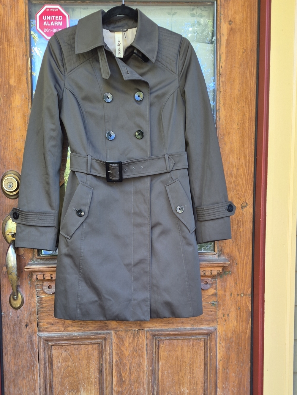 Soia & Kyo Olive Trench Coat with Belt Size M